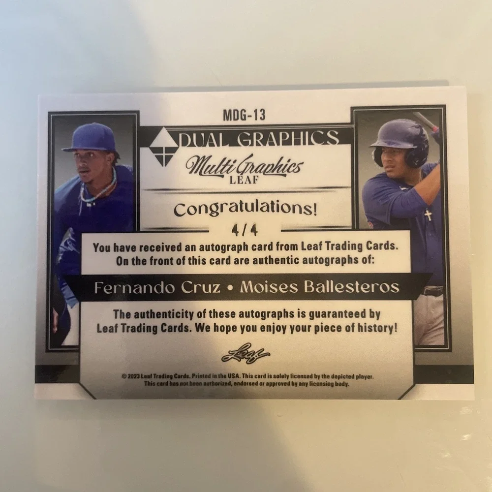 2023 Leaf Multi graphics Fernando Cruz & Moises Ballesteros Duel Auto#4/4 MDG-13